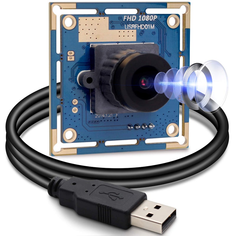 SVPRO 1080P HD USB Camera Module with 2.1mm Lens, 2MP OV2710 CMOS Board Camera, 30fps/720P 60fps/VGA 100fps High Frame Rate Machine Vision Cam USB Plug and Play for Windows Linux MacOS Android - Image 1